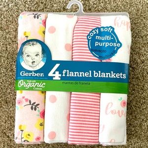 Baby girl receiving blankets